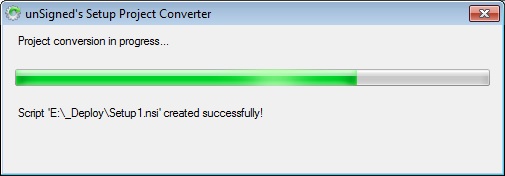 SetupProjects Converter - Progress